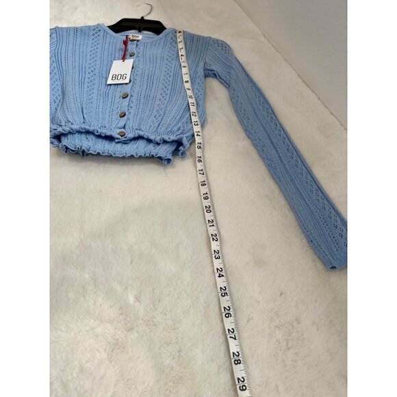NWT BDG Size S-P Sky Pointelle Cardigan & Cami Twin Set Blue MSRP$59 - Picture 6 of 11